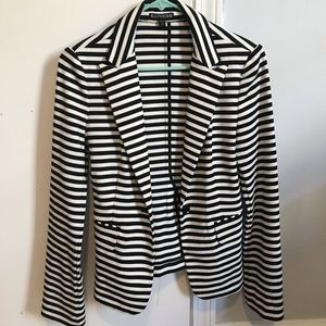 Black & white striped blazer. Worn once, perfect condition